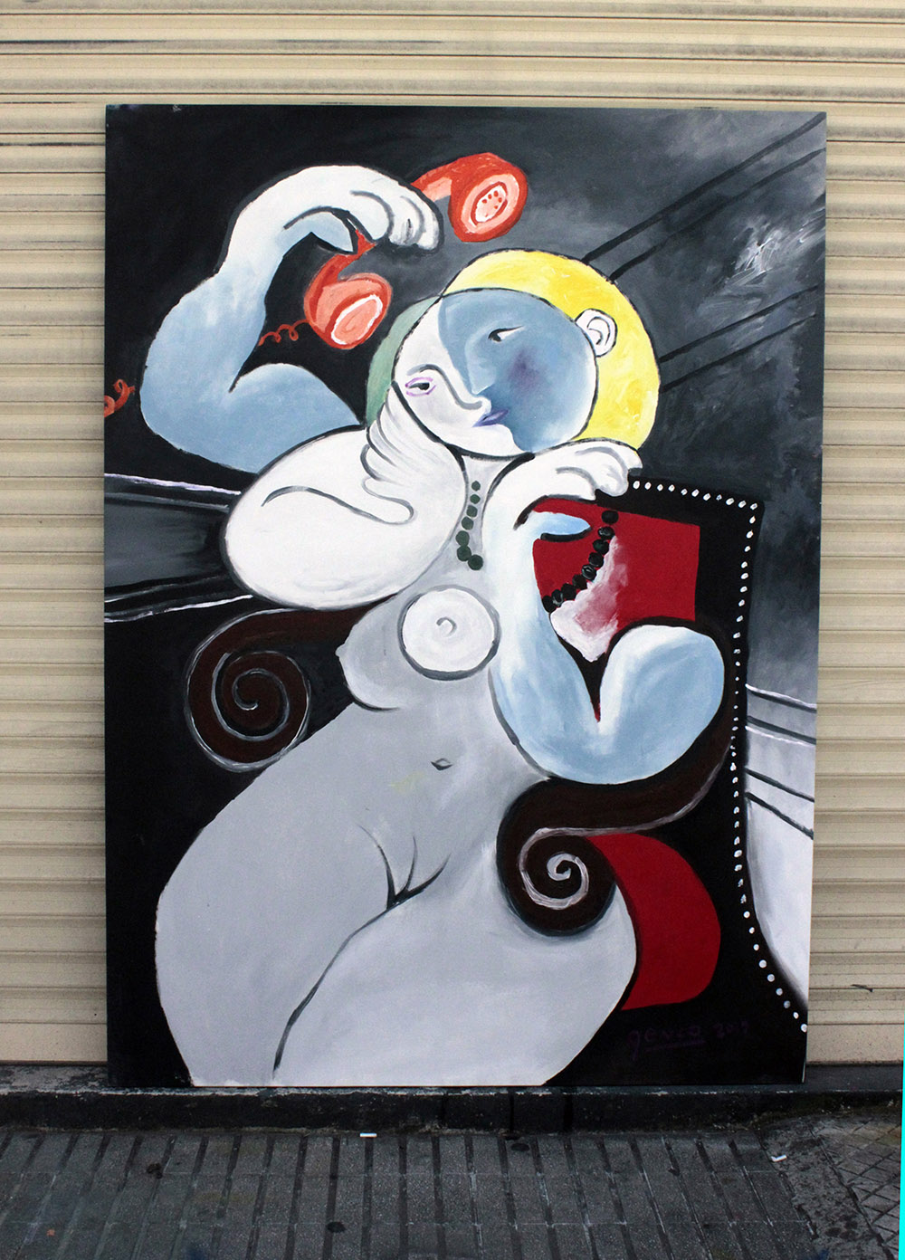 Genco Gülan, Petek (Nike), 2017. Oil on canvas. 76cm x94cm.