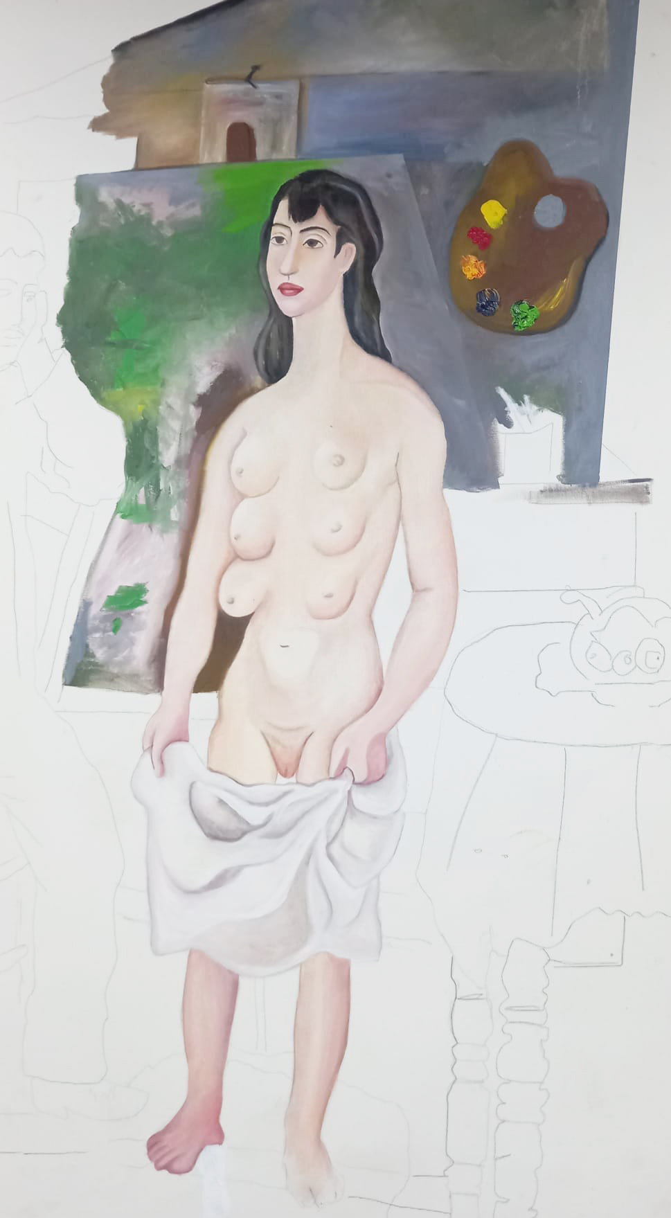 Genco Gülan, Petek (Nike), 2017. Oil on canvas. 76cm x94cm.