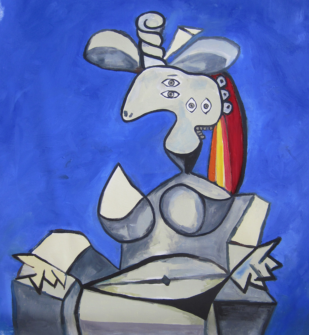 Genco Gülan, Aslı (with a hat), 2017. Oil on canvas. 88cm x 76cm.