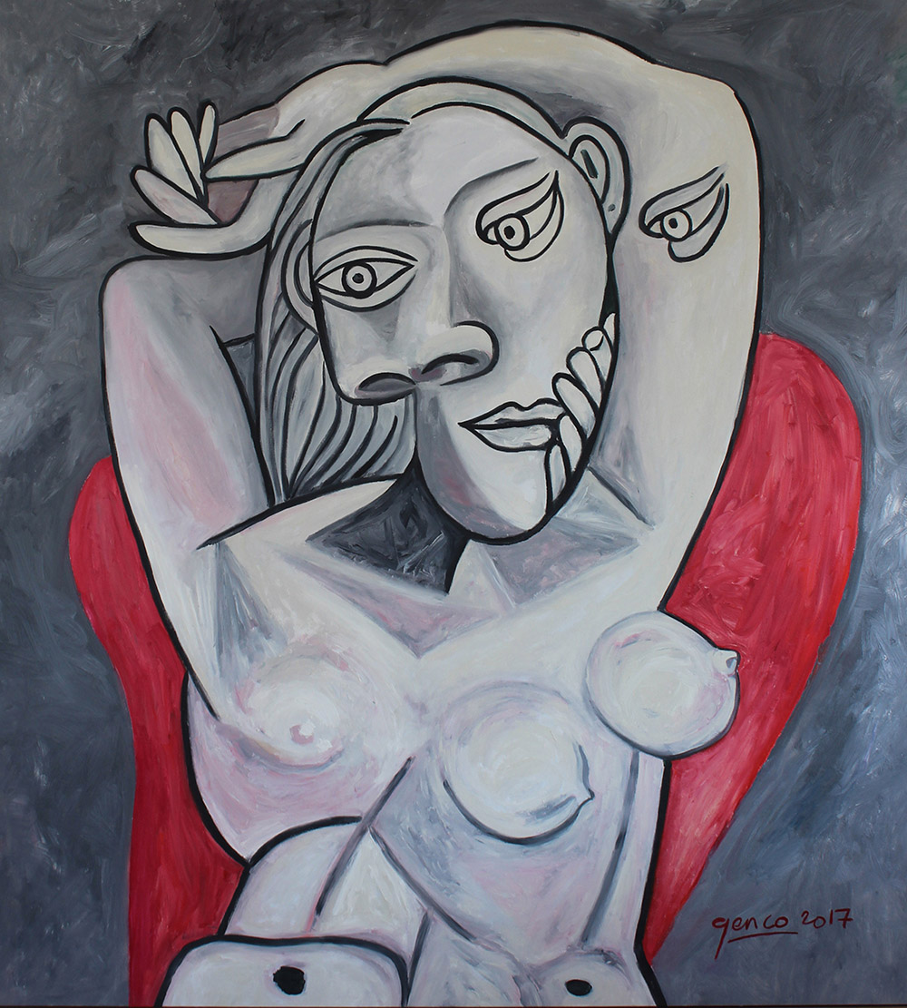 Genco Gülan, Petek (Nike), 2017. Oil on canvas. 76cm x94cm.