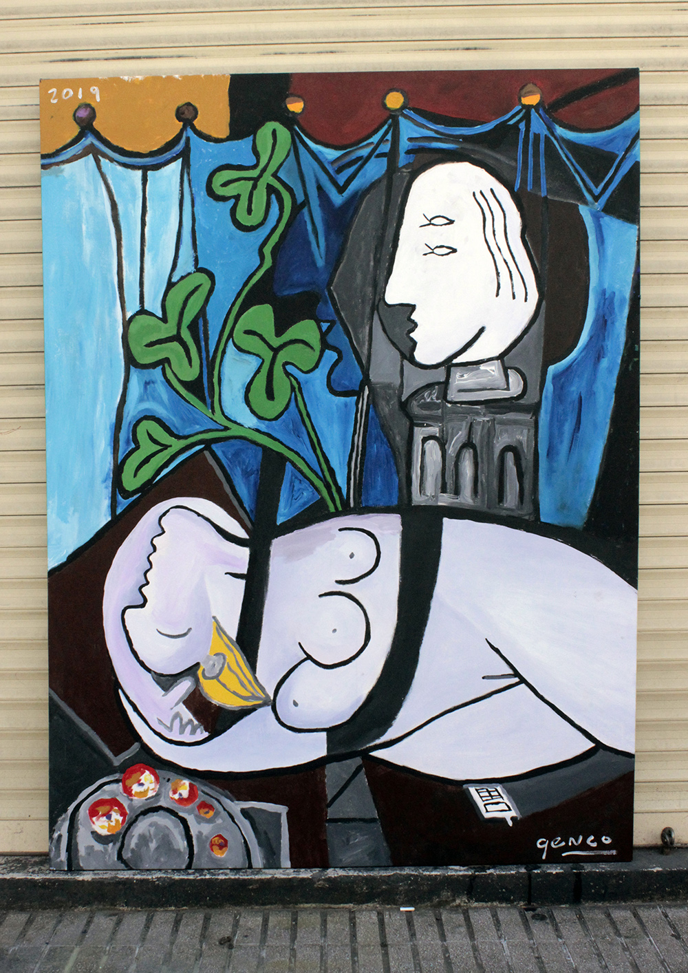 Genco Gülan, Aslı (with a hat), 2017. Oil on canvas. 88cm x 76cm.